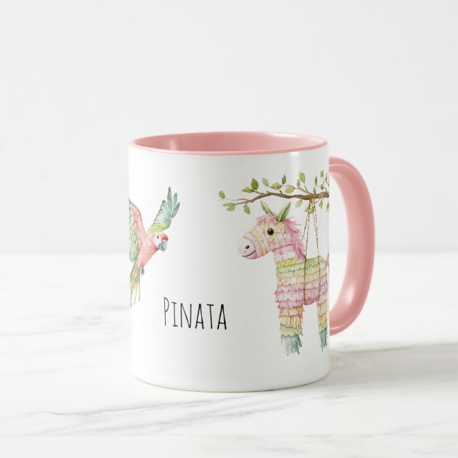 Papagei & Piñata Tasse (VorderseiteRechts)