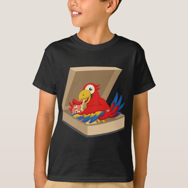Papagei Pizza T-Shirt (Vorderseite)
