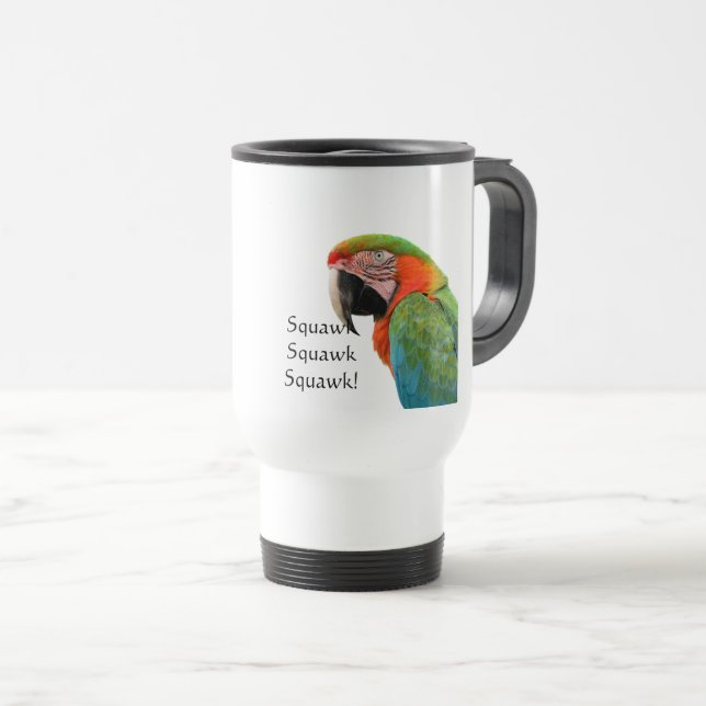 Papagei reist mit Macaw Reisebecher (VorderseiteRechts)