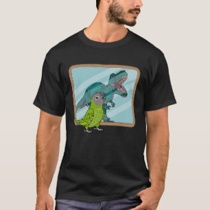 Papagei & Rex Spiegelung I Braunkopf-Kegelpapagei T-Shirt