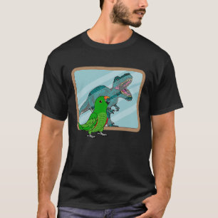 Papagei & Rex Spiegelung I Männlicher Eclectus T-Shirt