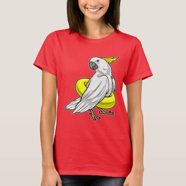 Papagei schwimmen Lifebuoy T-Shirt (Vorderseite)