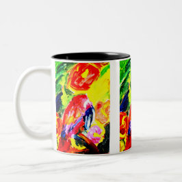 Papagei Sommerfreude Zweifarbige Tasse
