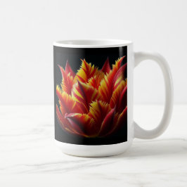 Papagei Tulip Blumenrot und Gelb Kaffeetasse