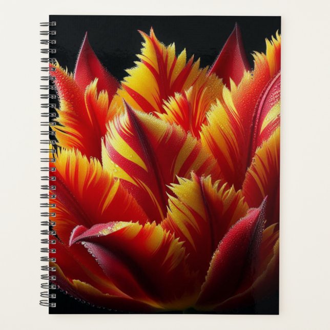 Papagei Tulip Blumenrot und Gelb Planer (Vorderseite)