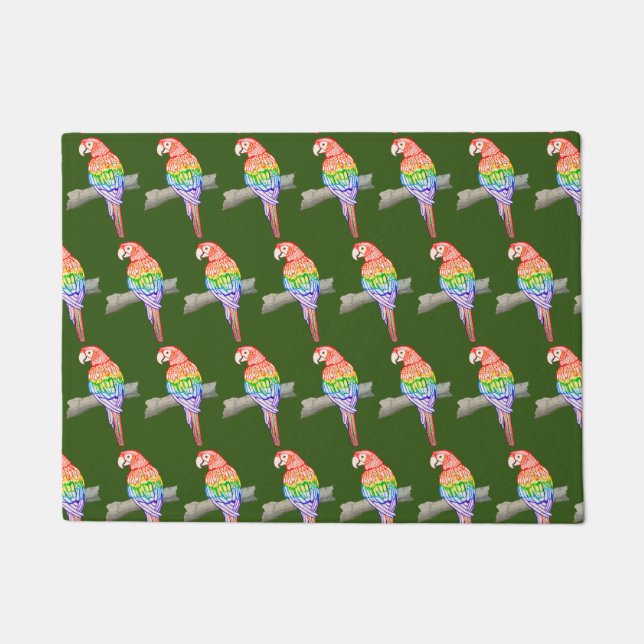 Papagei-Türmatte grün Fußmatte (Vorderseite)