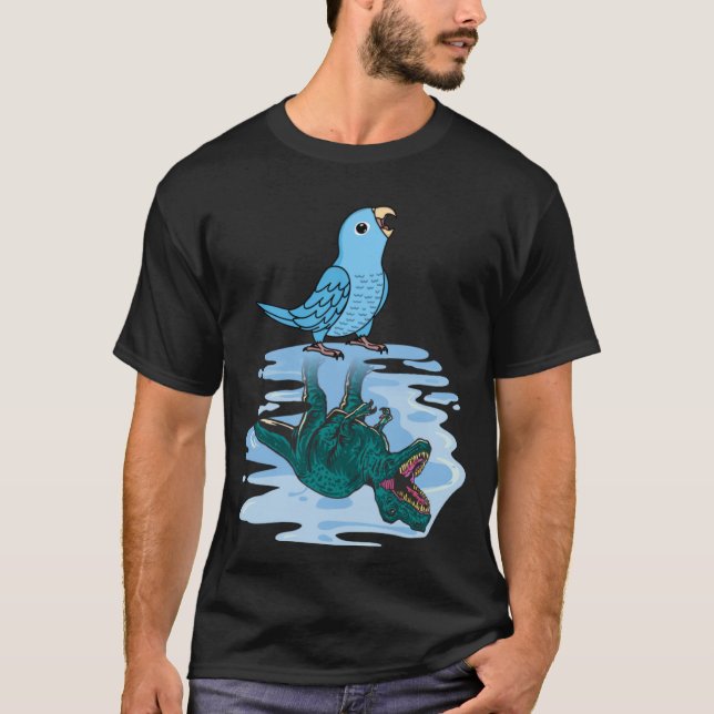 Papagei und Rex Reflection I Blauer Paprika T-Shirt (Vorderseite)