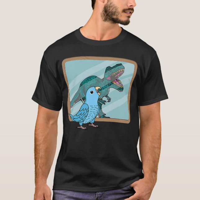Papagei und Rex Reflection I Blauer Paprika T-Shirt (Vorderseite)