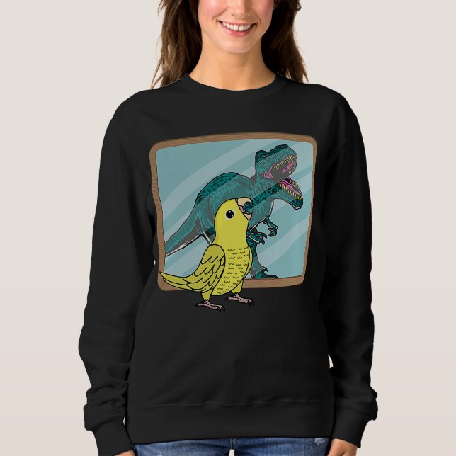 Papagei und Rex Reflektion I Gelber Paprika Sweatshirt (Vorderseite)