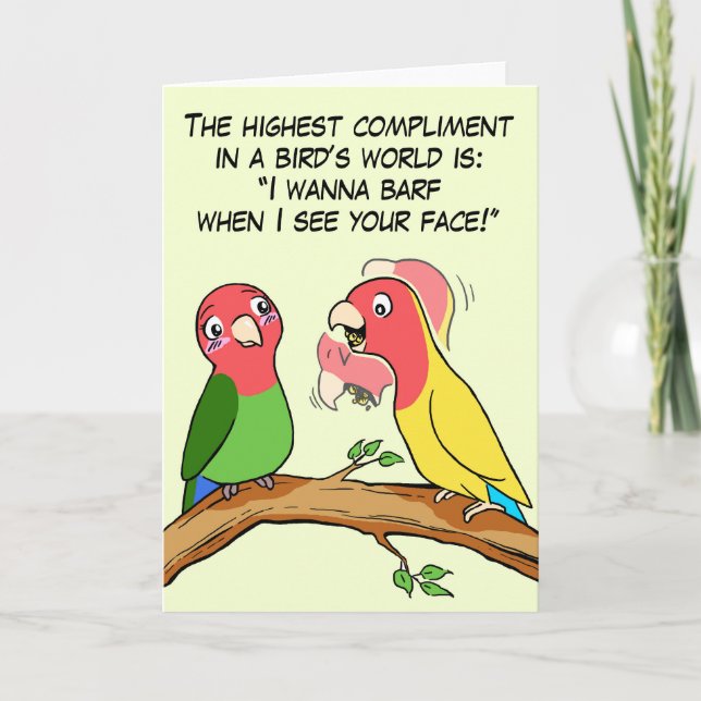Papagei und Vogelart in Liebe Karte (Vorderseite)