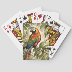 Papagei Vogel auf Baum Zeichnung Spielkarten