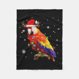 Papagei Weihnachtsmann Hut Rentier Weihnachtslicht Fleecedecke