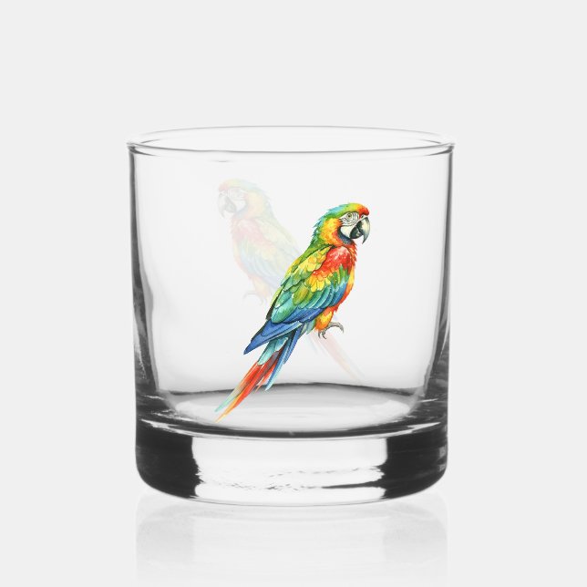 Papagei Whiskyglas (Vorderseite)