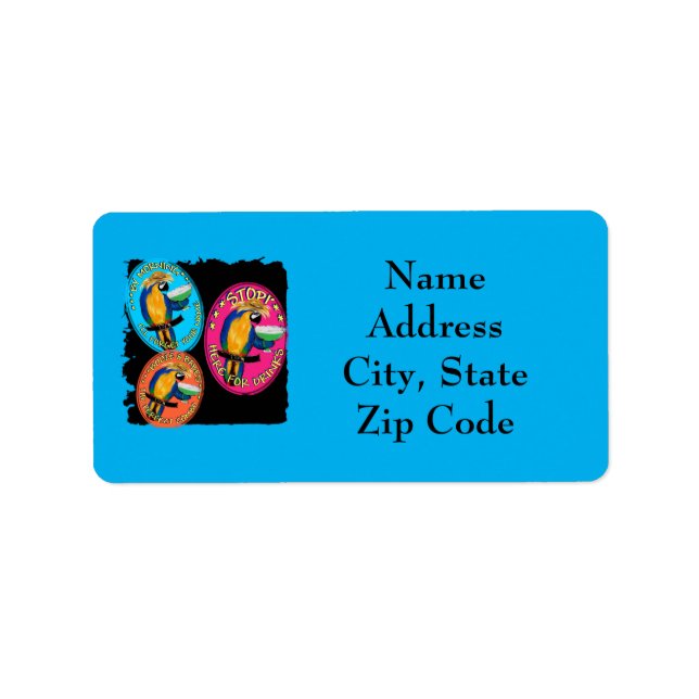 Papageien Adressaufkleber (Vorne)