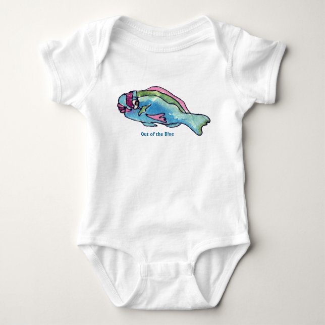 Papageien-Fisch-niedlicher Cartoon-Fisch-Säugling Baby Strampler (Vorderseite)