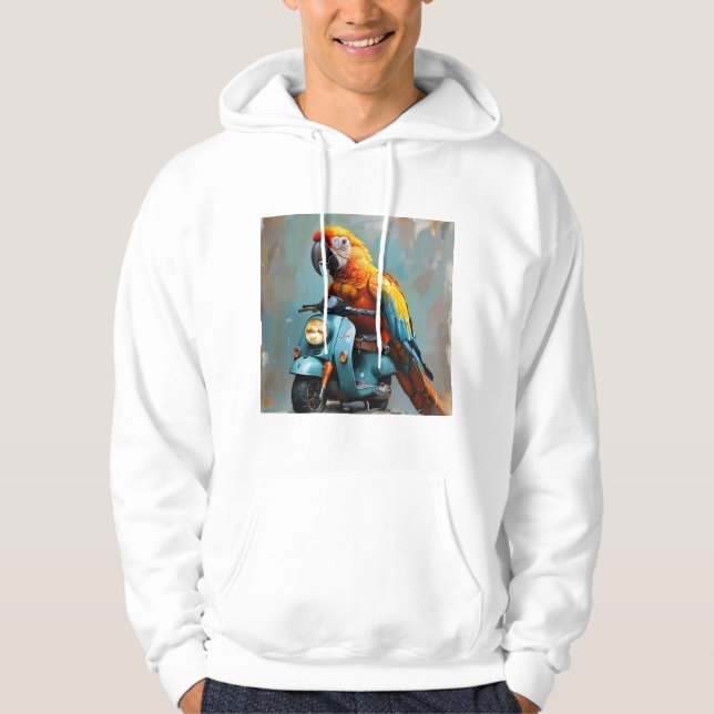 Papageien für Motorräder Hoodie (Vorderseite)