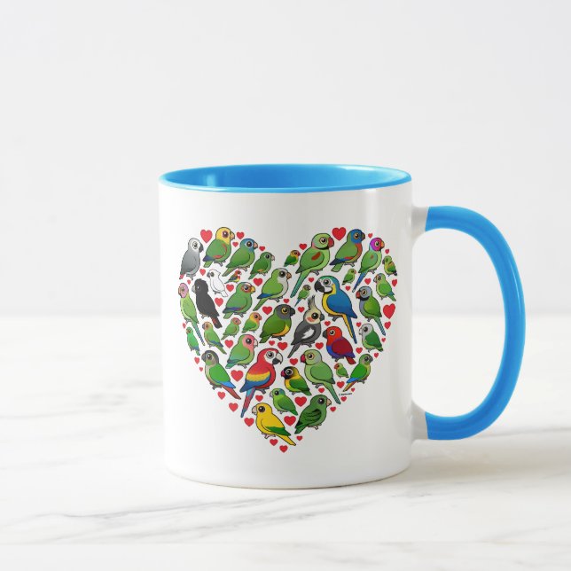 Papageien-Herz Tasse (Rechts)