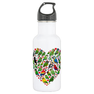 Papageien-Herz Trinkflasche