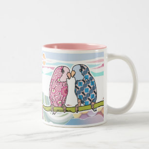 Papageien in der Liebe Zweifarbige Tasse