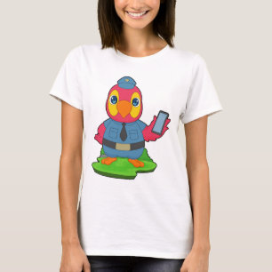 Papageien-Kop-Smartphone-Polizei T-Shirt