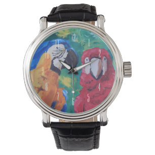 Papageien-Liebe-Vögel Armbanduhr