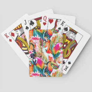 Papageien & Palm-Blätter Spielkarten