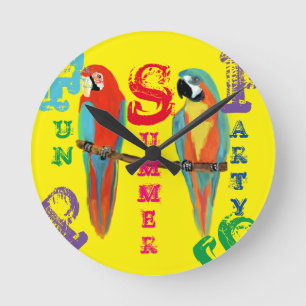 PAPAGEIEN RUNDE WANDUHR