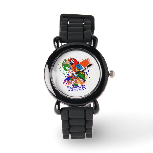 Papageien sind farbenfroh armbanduhr (Vorderseite)