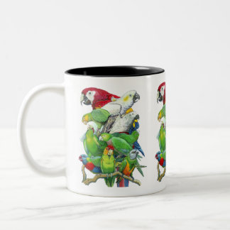 Papageien-Stau-Tasse Zweifarbige Tasse