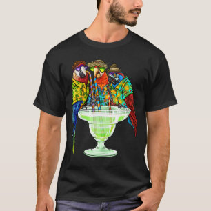 Papageien trinken margarita hawaiianische Urlaubsv T-Shirt