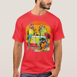 Papageien trinken Margarita im Sommer Urlaub Vogel T-Shirt