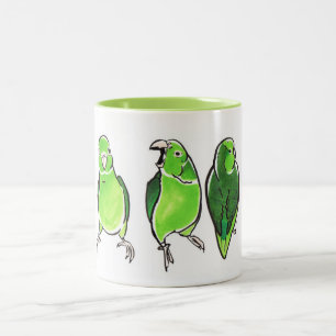 Papageien-Trio Zweifarbige Tasse