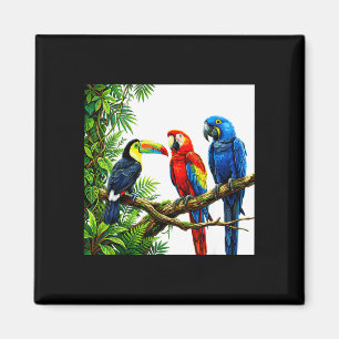 Papageien tropische Vögel Hawaii Strandparty Somme Magnet
