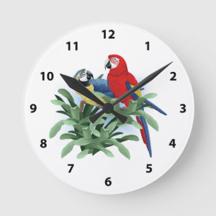Papageien-Uhren Runde Wanduhr
