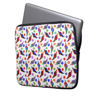 Papageien und Blume Laptopschutzhülle