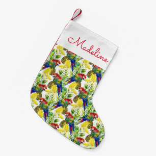 Papageien und tropische Frucht   addieren Ihren Kleiner Weihnachtsstrumpf