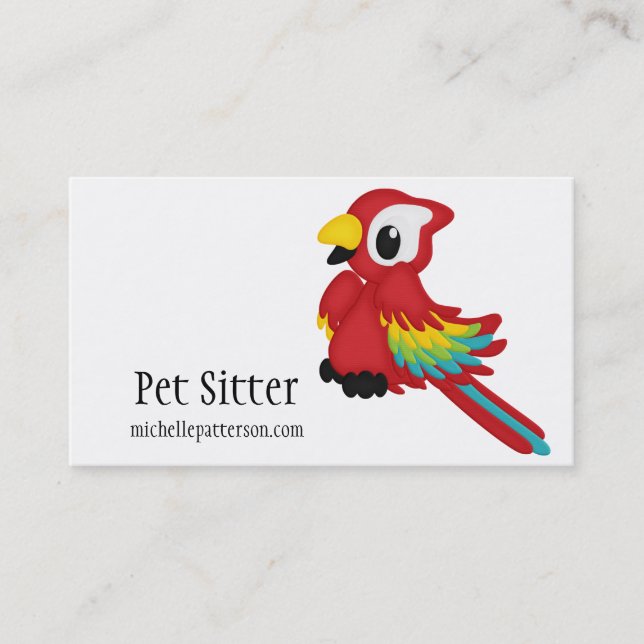 Papageien-Vogel-Tierhaustier-Modell-Visitenkarten Visitenkarte (Vorderseite)