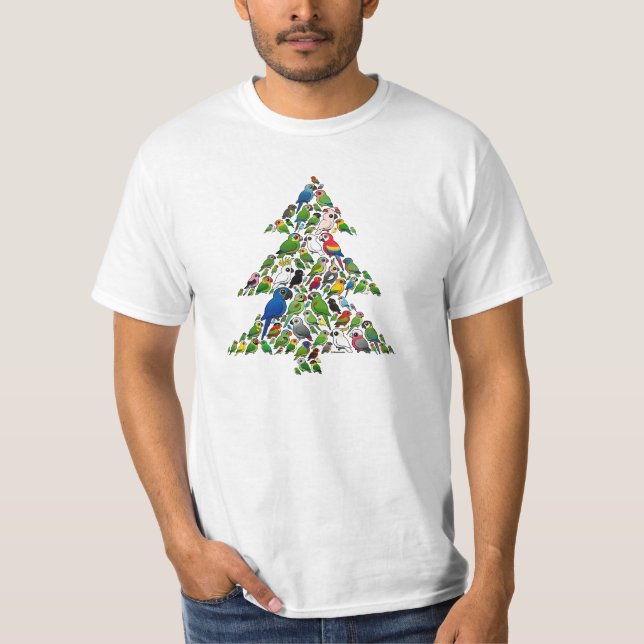 Papageien-Weihnachtsbaum T-Shirt (Vorderseite)