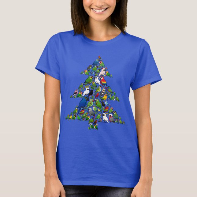 Papageien-Weihnachtsbaum T-Shirt (Vorderseite)