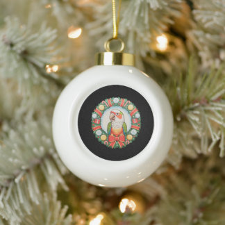 Papageien-Weihnachtskranz Grünwangensittich Weihna Keramik Kugel-Ornament