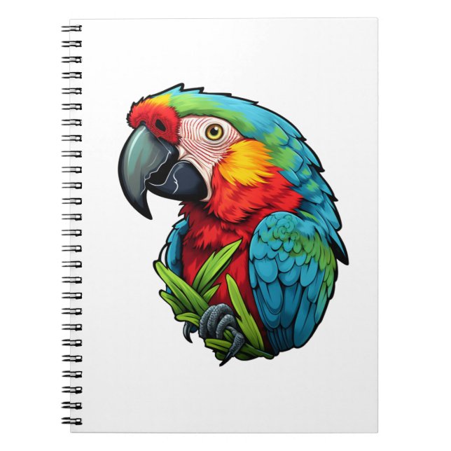 Papageienbild Cartoon Notizblock (Vorderseite)