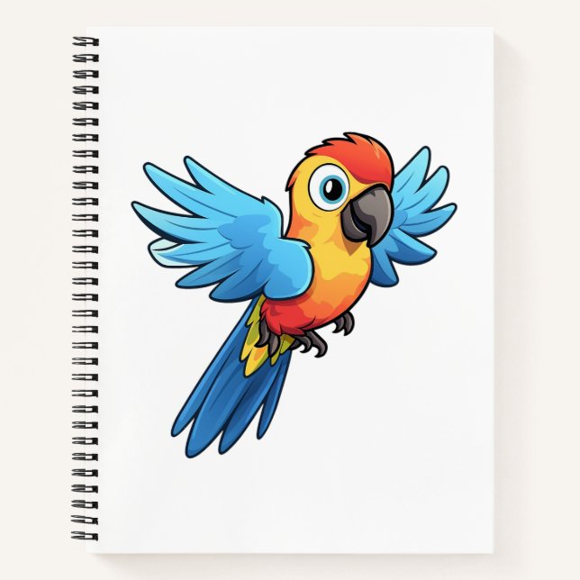 Papageienbild Cartoon Notizbuch (Vorderseite)