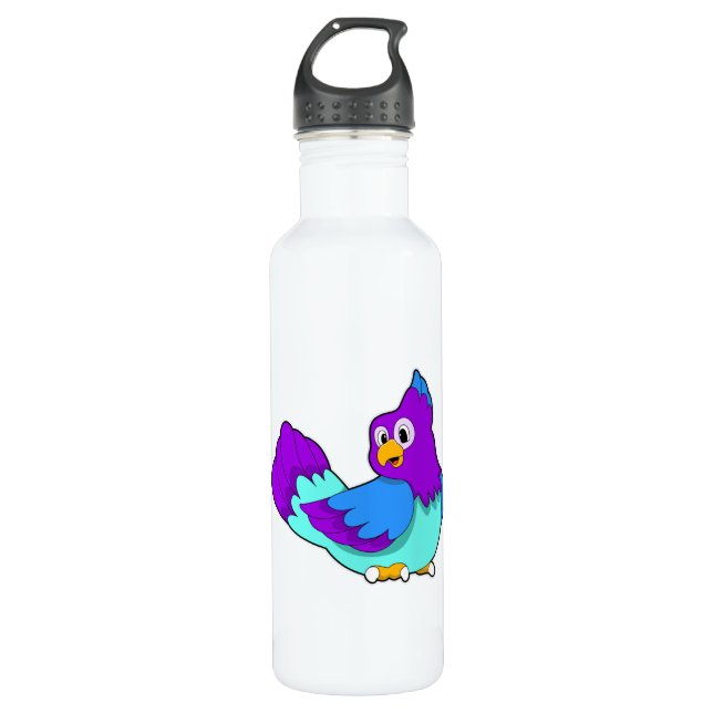 Papageienblau Edelstahlflasche (Vorderseite)