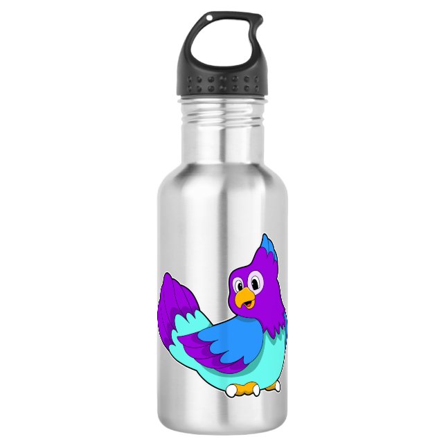 Papageienblau Edelstahlflasche (Vorderseite)