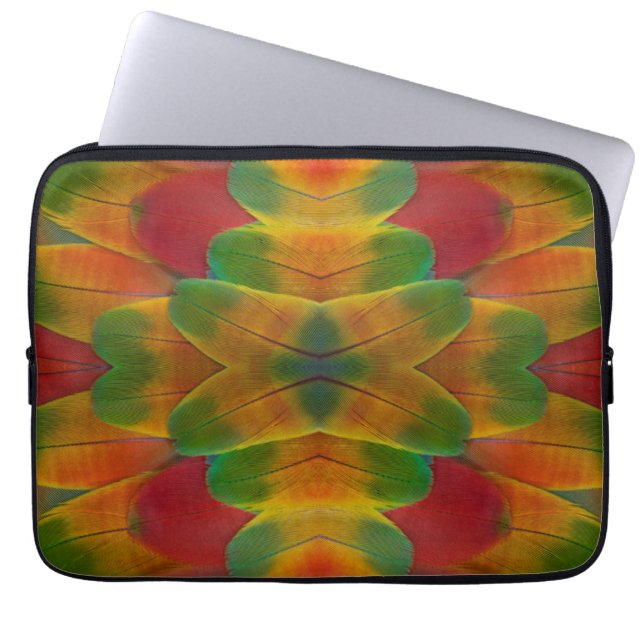 Papageienfeder Kaleidoskop Laptopschutzhülle (Vorderseite)