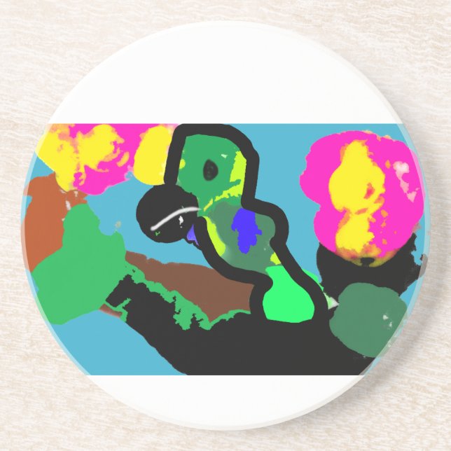 Papageienfreude Getränkeuntersetzer (Vorne)