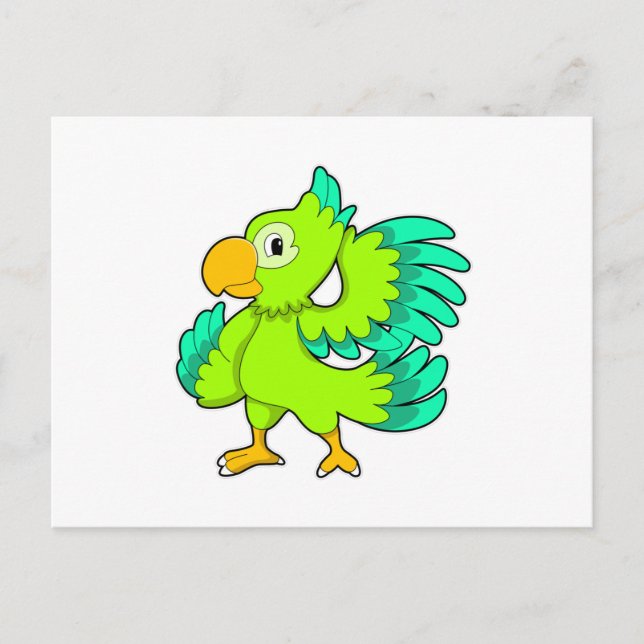 Papageiengrün Postkarte (Vorderseite)