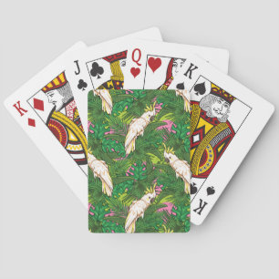 Papageienmuster mit Blätter aus Palm Spielkarten