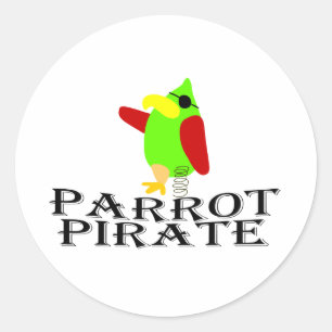 Papageienpirat Runder Aufkleber