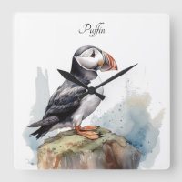 Papageientaucher auf einem Felsen Aquarell, indivi